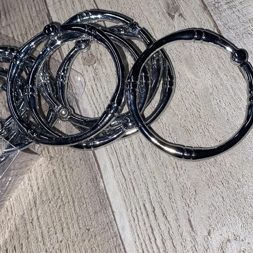 Allen + Roth silver shower curtain hangers